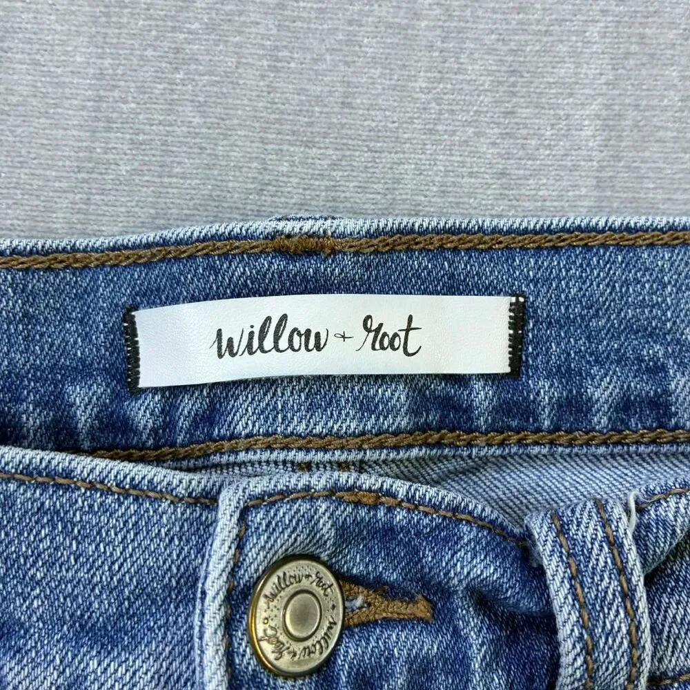 Willow + Root Rise Up Jeans Womens 26 Light Wash Distressed Straight Leg Stretch - Picture 3 of 9